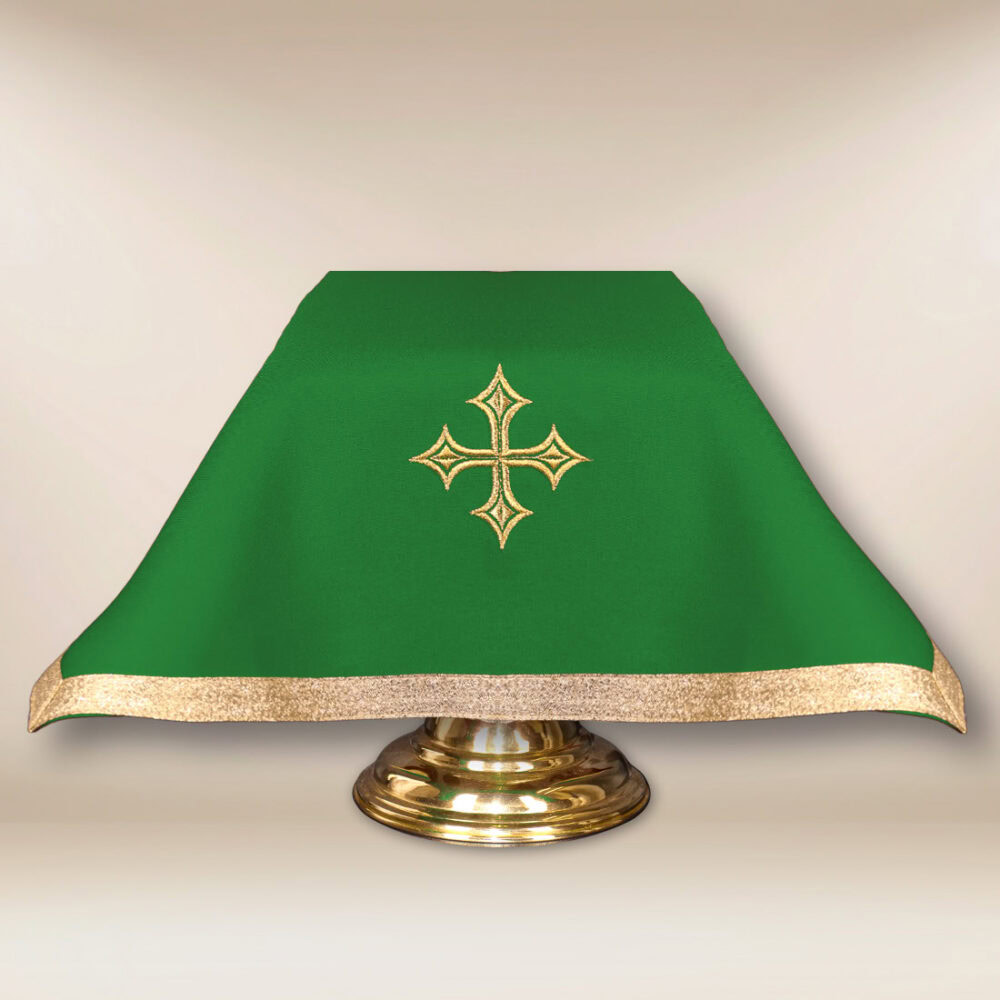 Voile de calice liturgique vert 55×55cm