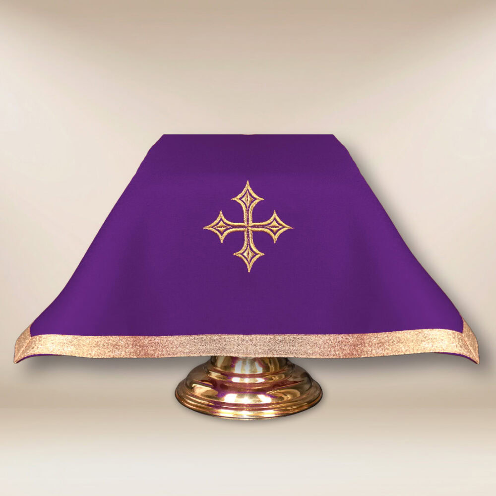 Voile de calice liturgique violet 55×55cm