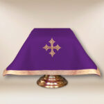 Voile de calice liturgique violet 55×55cm
