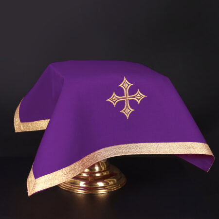 Voile de calice liturgique violet 55×55cm