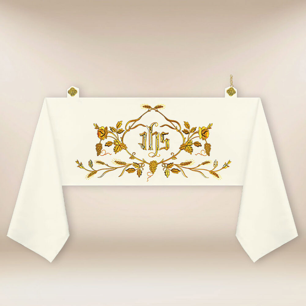 Voile huméral liturgique brodé avec IHS
