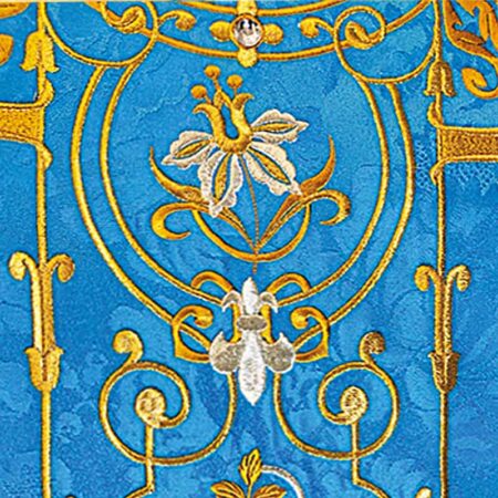 Chasuble mariale brodée bleue