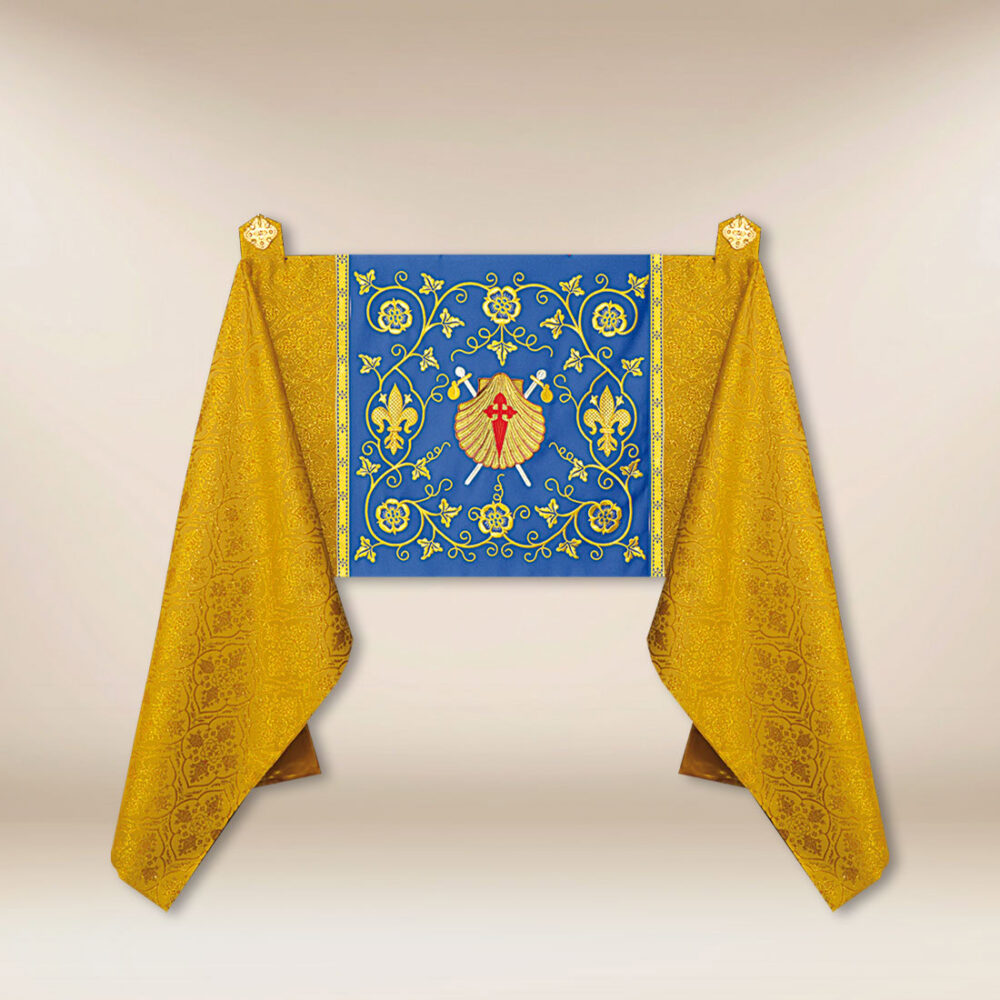 Voile huméral doré Coquilles de Saint Jacques