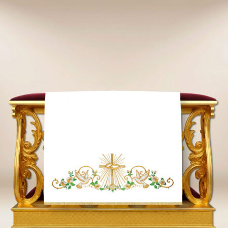 Nappe brodée pour prie-dieu de mariage