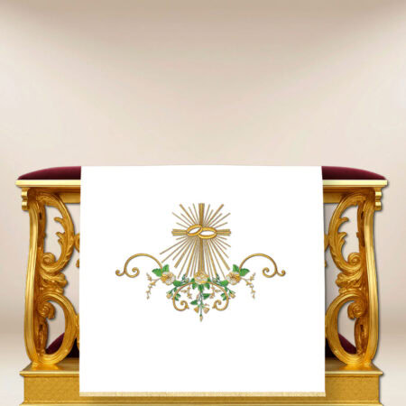 Nappe brodée pour prie-dieu de mariage