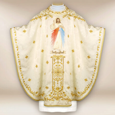 Chasuble liturgique brodée Jésus Miséricordieux