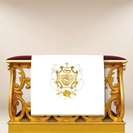 Couverture pour prie-dieu de mariage brodée
