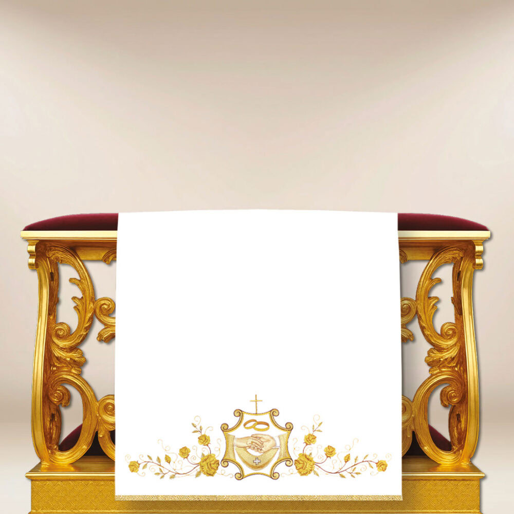 Couverture pour prie-dieu de mariage brodée