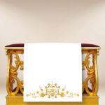 Couverture pour prie-dieu de mariage brodée