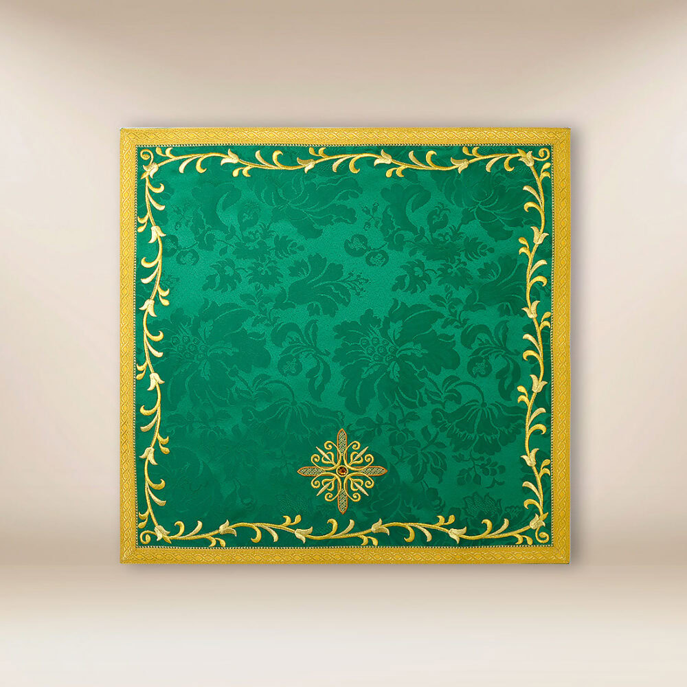 Voile liturgique de calice vert