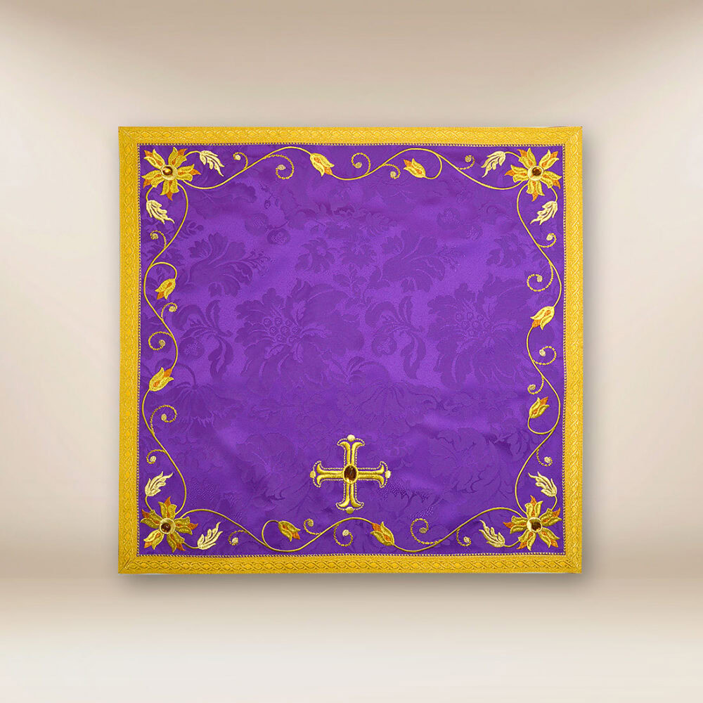 Voile de calice violet brodé