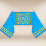 Voile huméral brodé de style marial bleu