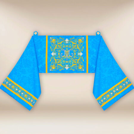 Voile huméral brodé de style marial bleu