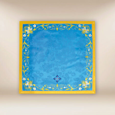 Voile de calice brodé marial bleu