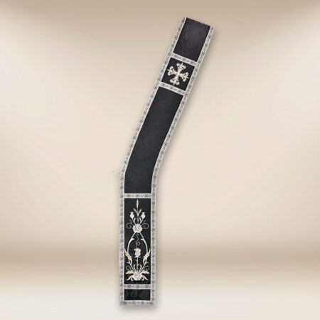 Étole diaconale brodée noire