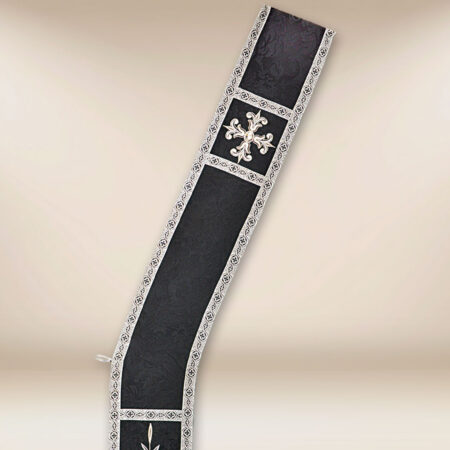 Étole diaconale brodée noire