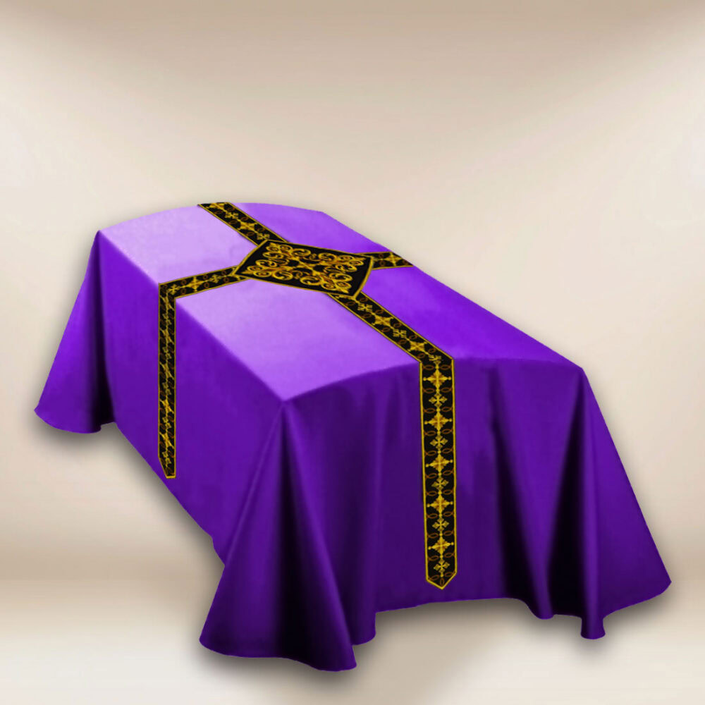 Voile funéraire brodé violet