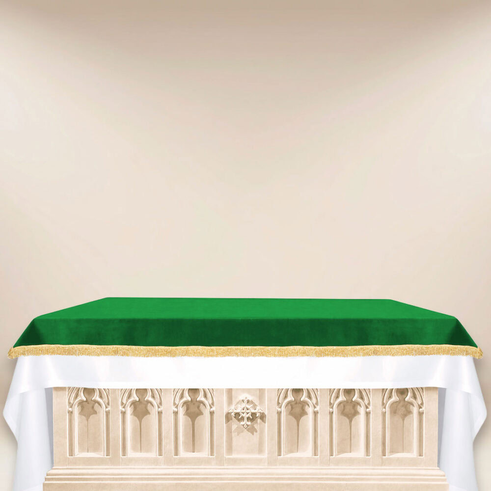 Couverture d’autel en velours verte