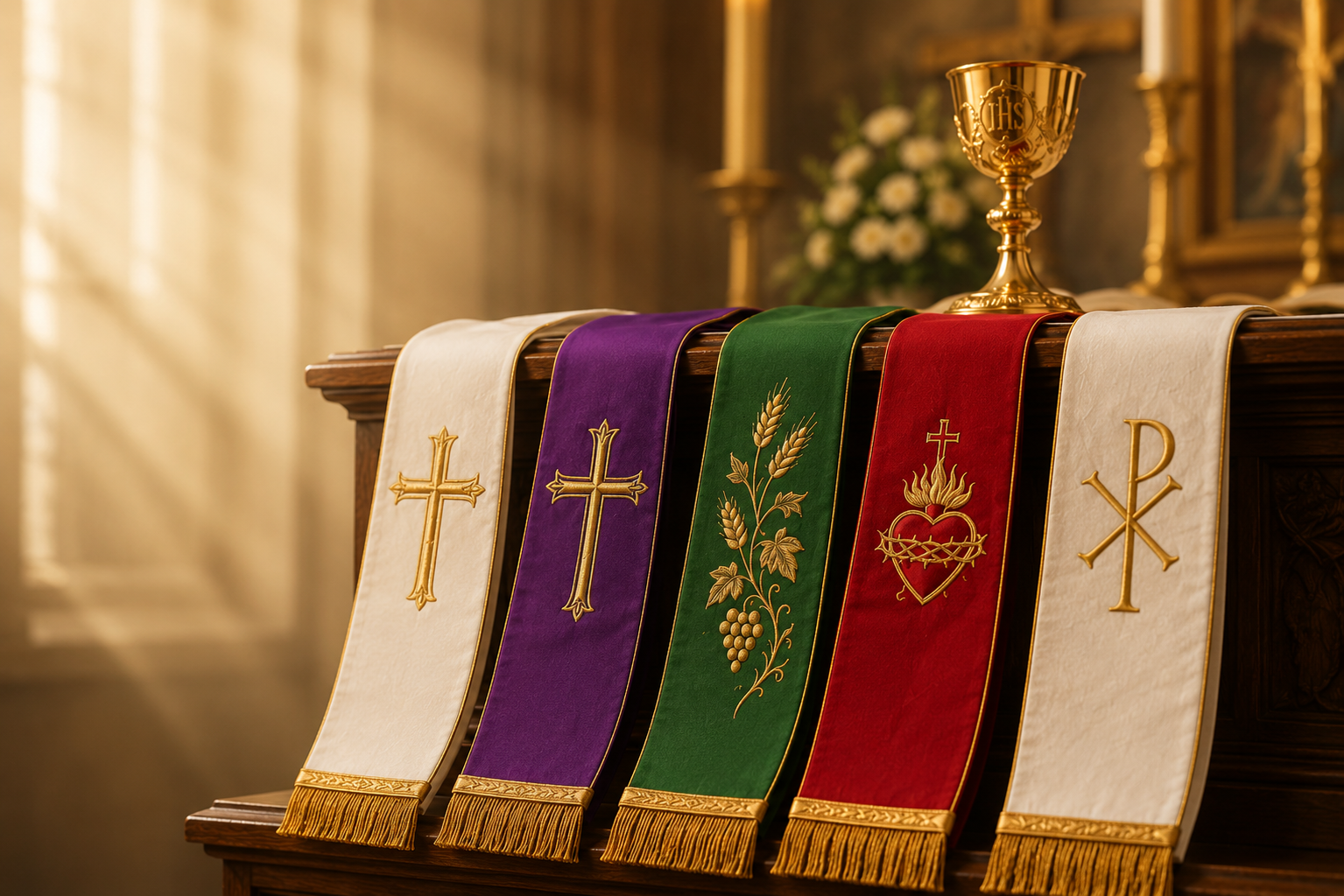 Étole liturgique — types, signification et comment choisir la bonne ?