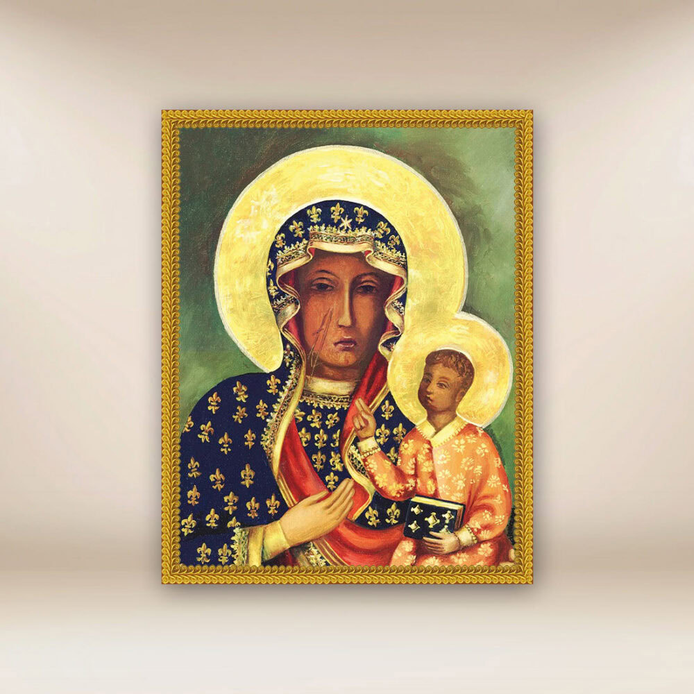 Image Religieuse Sur Tissu "Notre-Dame de Czestochowa"
