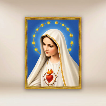 Image religieuse sur tissu Cœur de Marie