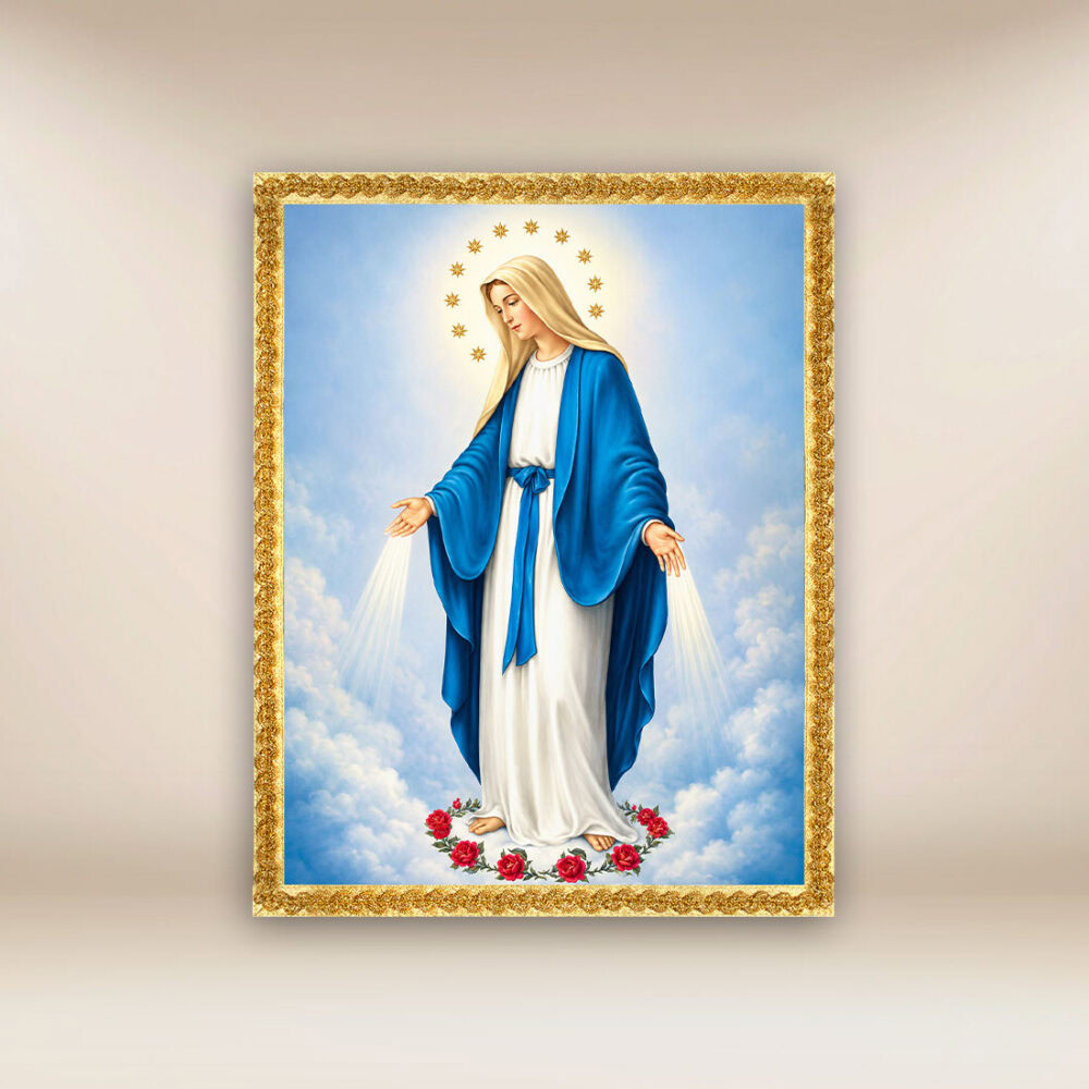 Image religieuse sur tissu Notre-Dame Immaculée