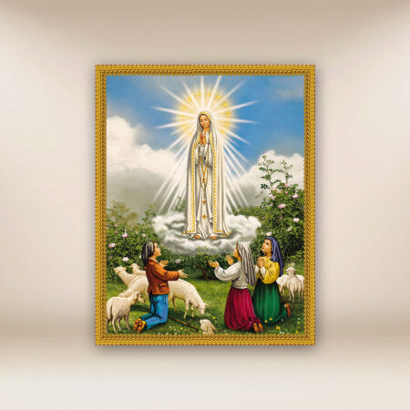Image religieuse sur tissu Notre-Dame de Fatima