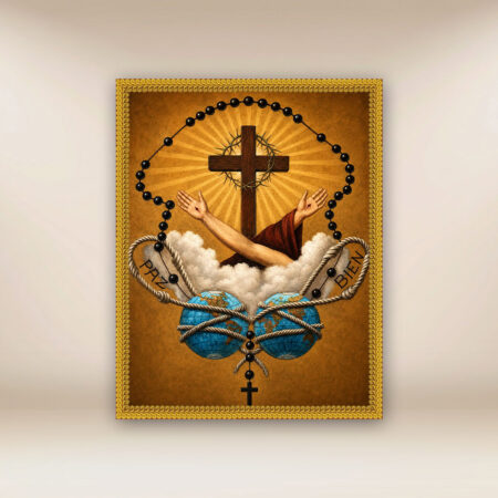Image religieuse sur tissu « Franciscains »