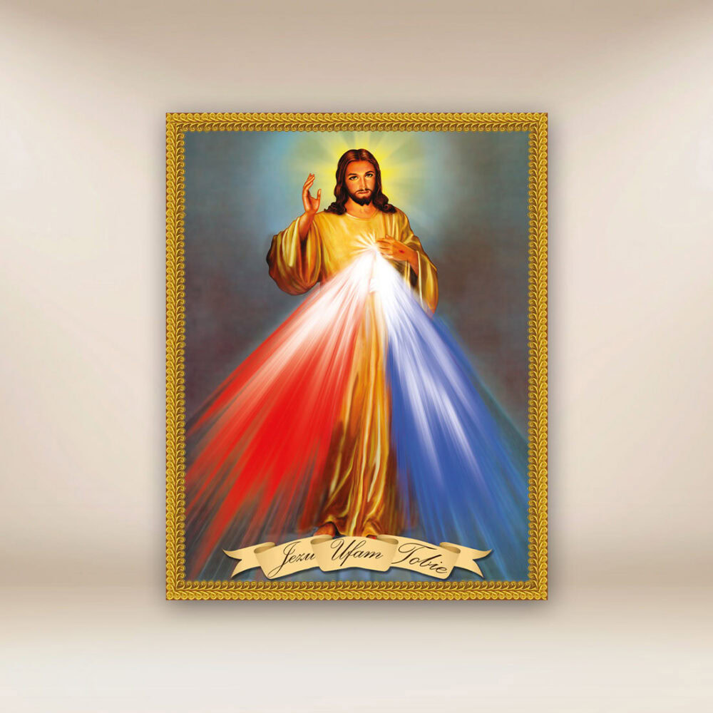 Image religieuse sur tissu Jésus Miséricordieux
