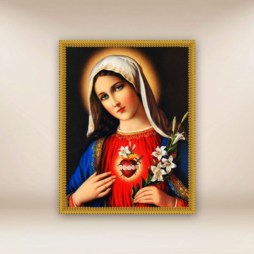 image religieuse sur tissu Cœur de Marie