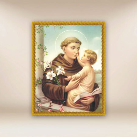 Image religieuse sur tissu Saint Antoine