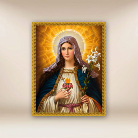 Image religieuse sur tissu Cœur de Marie