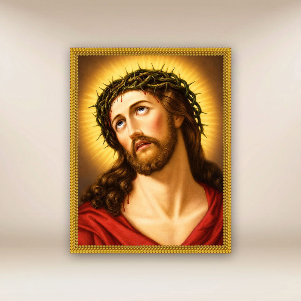 Image religieuse sur tissu Jésus Souffrant