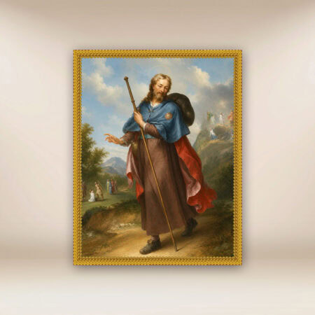 Image religieuse sur tissu de Saint Jacques