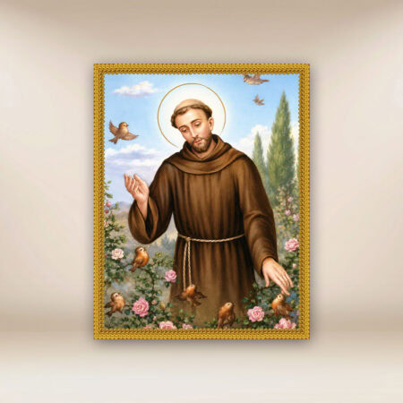 Image religieuse sur tissu Saint François