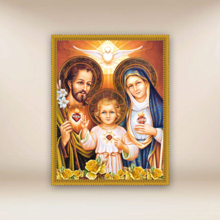 Image religieuse sur tissu Sainte Famille