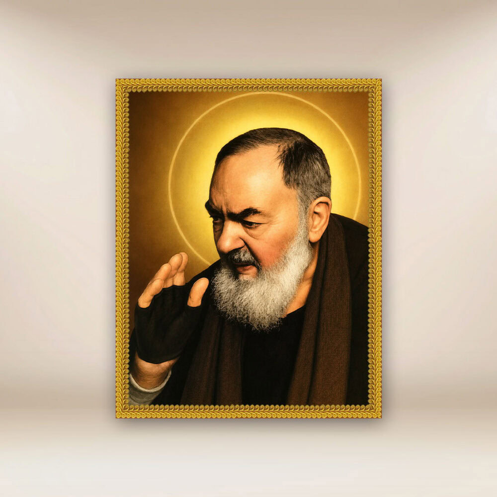 Image religieuse sur tissu de Saint Padre Pio