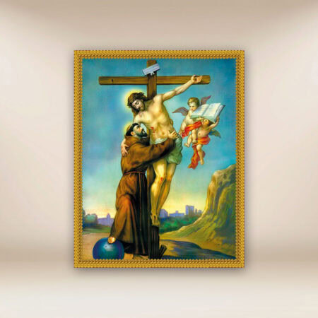 Image religieuse sur tissu Saint François 