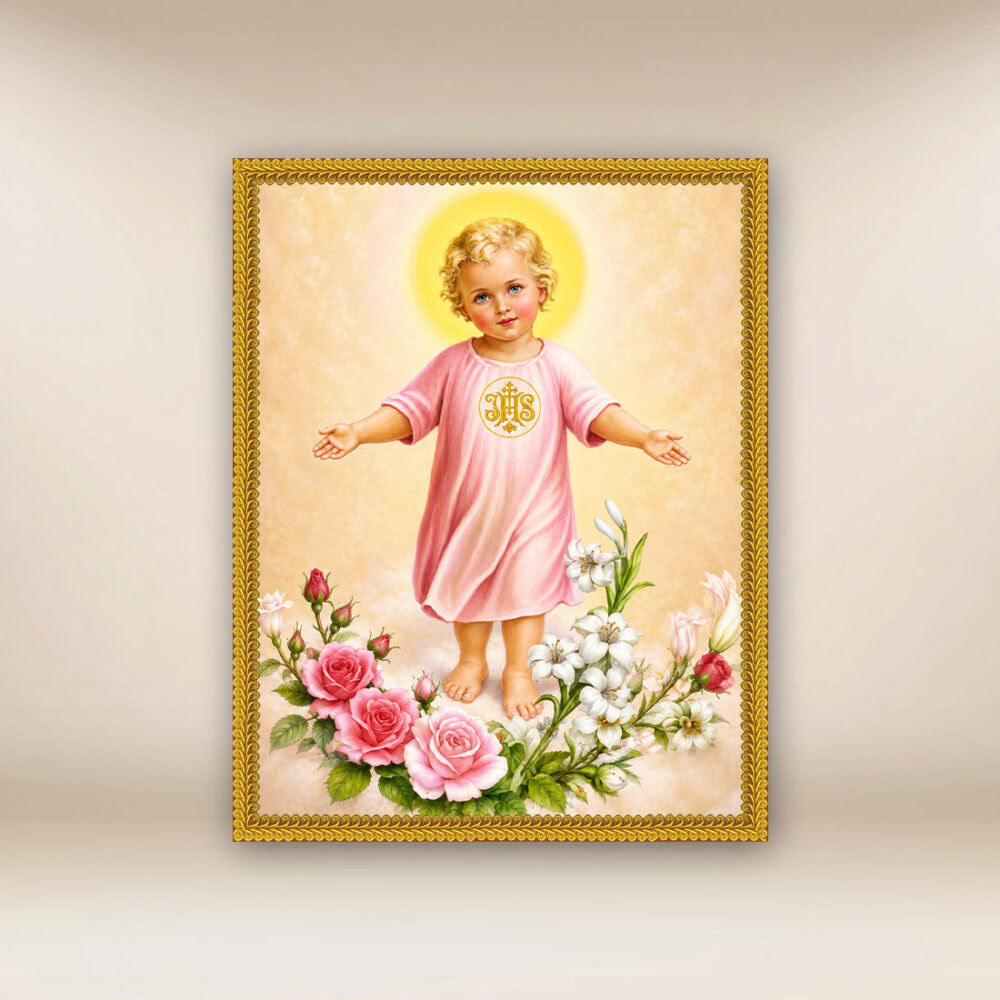 Image religieuse sur tissu avec l'Enfant Jésus