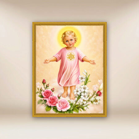 Image religieuse sur tissu avec l'Enfant Jésus