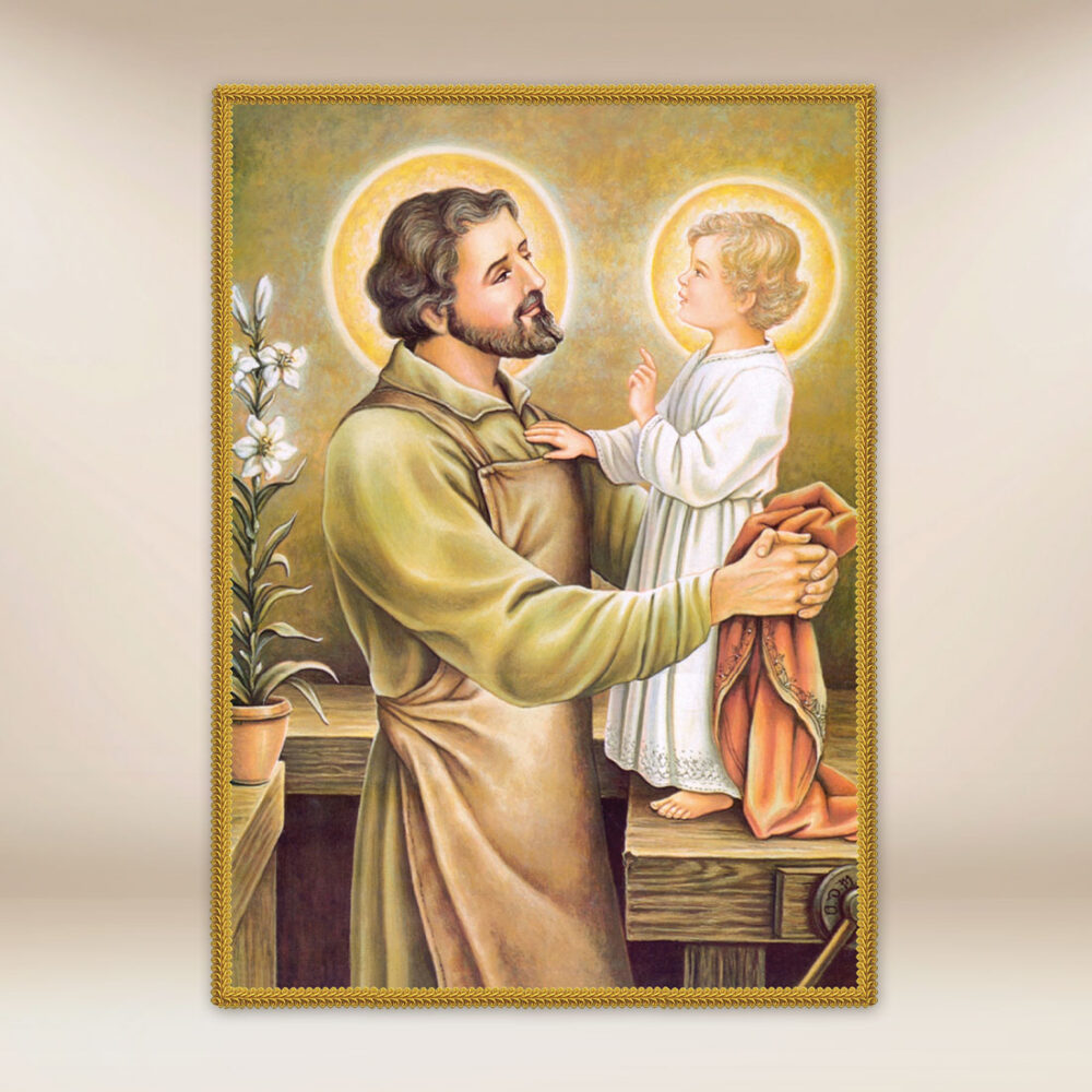 Décoration photographique Saint Joseph avec l'Enfant