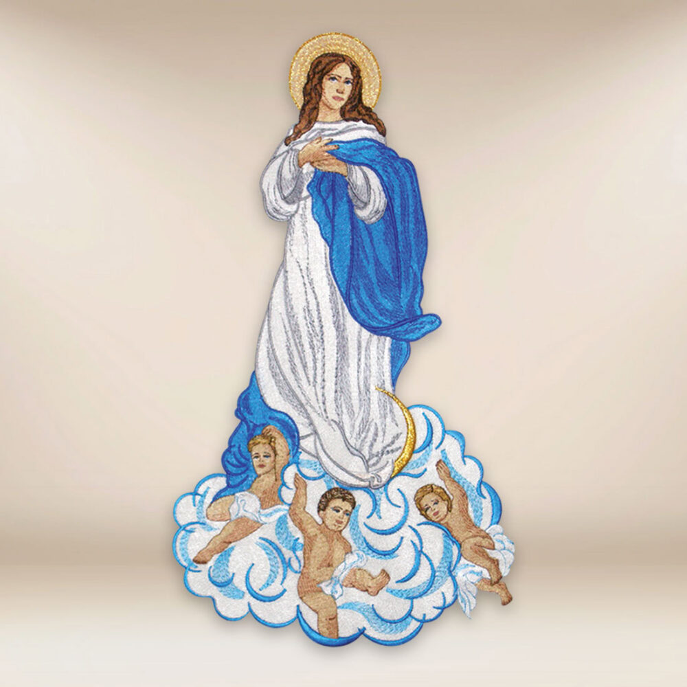 Application brodée Mère de Dieu Assumée