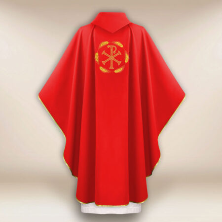 Chasuble brodée PX rouge