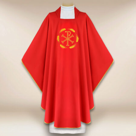 Chasuble brodée PX rouge