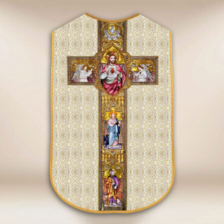 Chasuble romaine réplique écru Cœur de Jésus