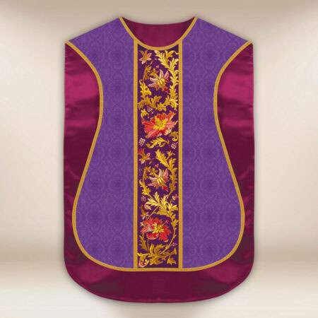 Chasuble romaine réplique violette IHS