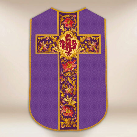 Chasuble romaine réplique violette IHS