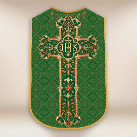 Chasuble romaine réplique verte IHS