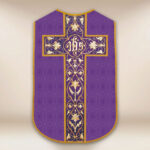 Chasuble romaine réplique violette IHS