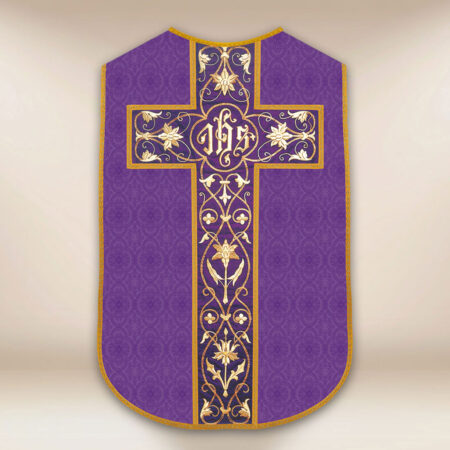 Chasuble romaine réplique violette IHS